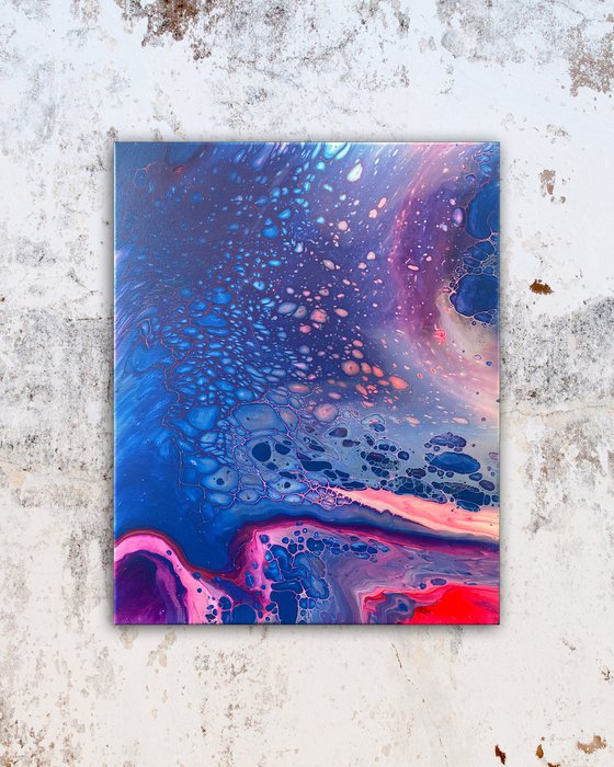 "Air Bubbles" - Original Abstract PMS Fluid Acrylic Painting - 16 x 20 inches