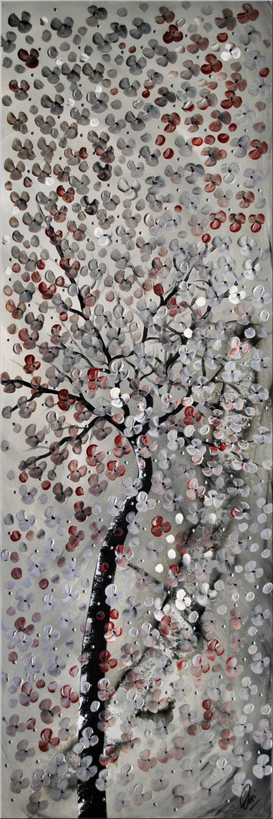 Hundred Wishes  acrylic abstract painting cherry blossoms nature painting framed canvas wall art