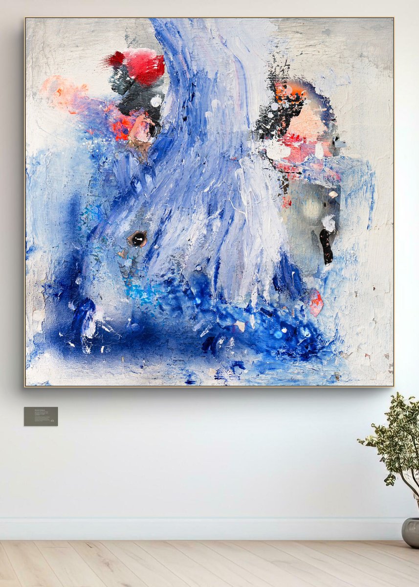 Organic Landscape Painting By Adriano Ribeiro, 28 X 28, Etna Flowers, Original Artwork