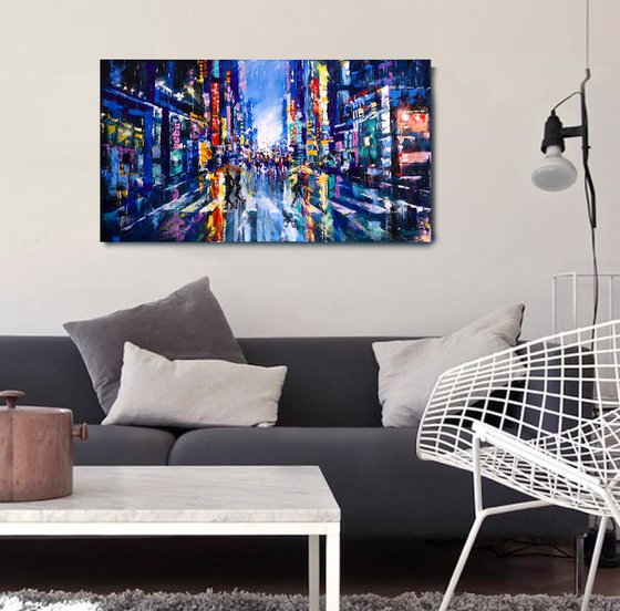 Night city lights