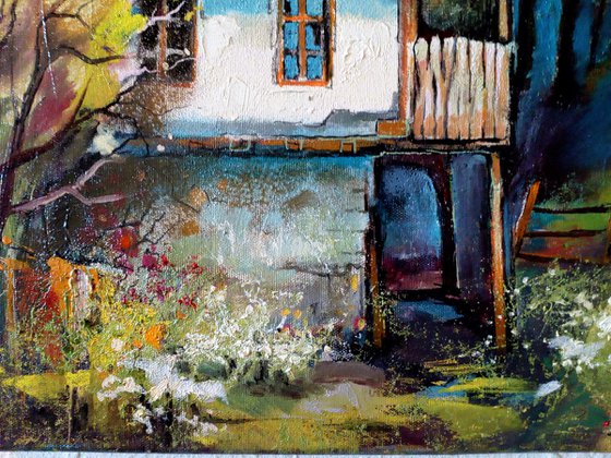 " Village house " - 50 x 40cm Original Oil Painting Landscape