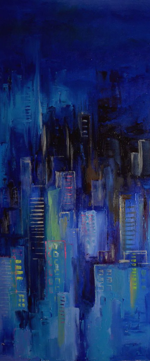 Night City (painting is glowing in the dark) by Zhanna Kondratenko