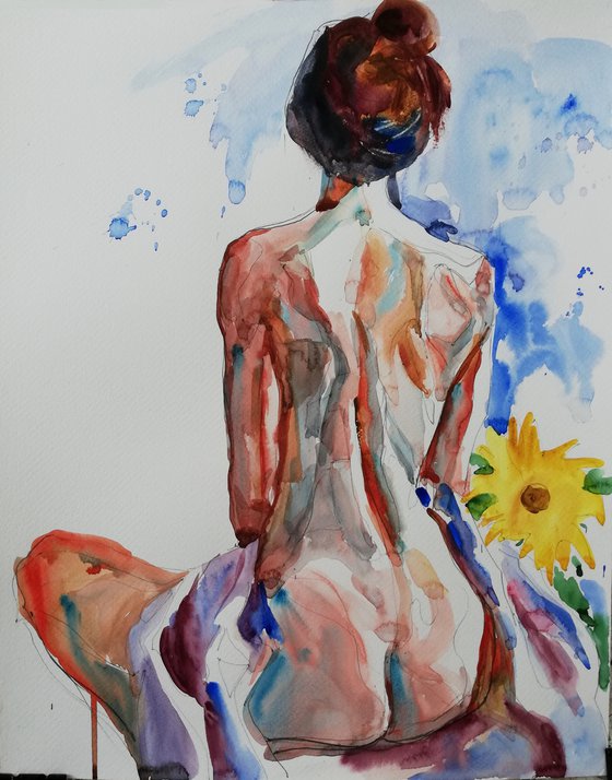 Nude with Sunflower