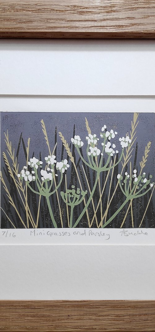 Mini Grasses and Parsley, framed by Alexandra Buckle