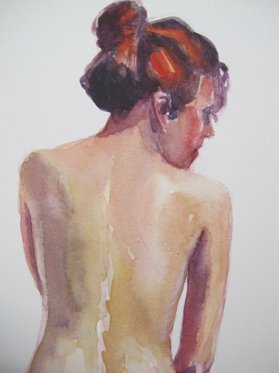 seated nude back view