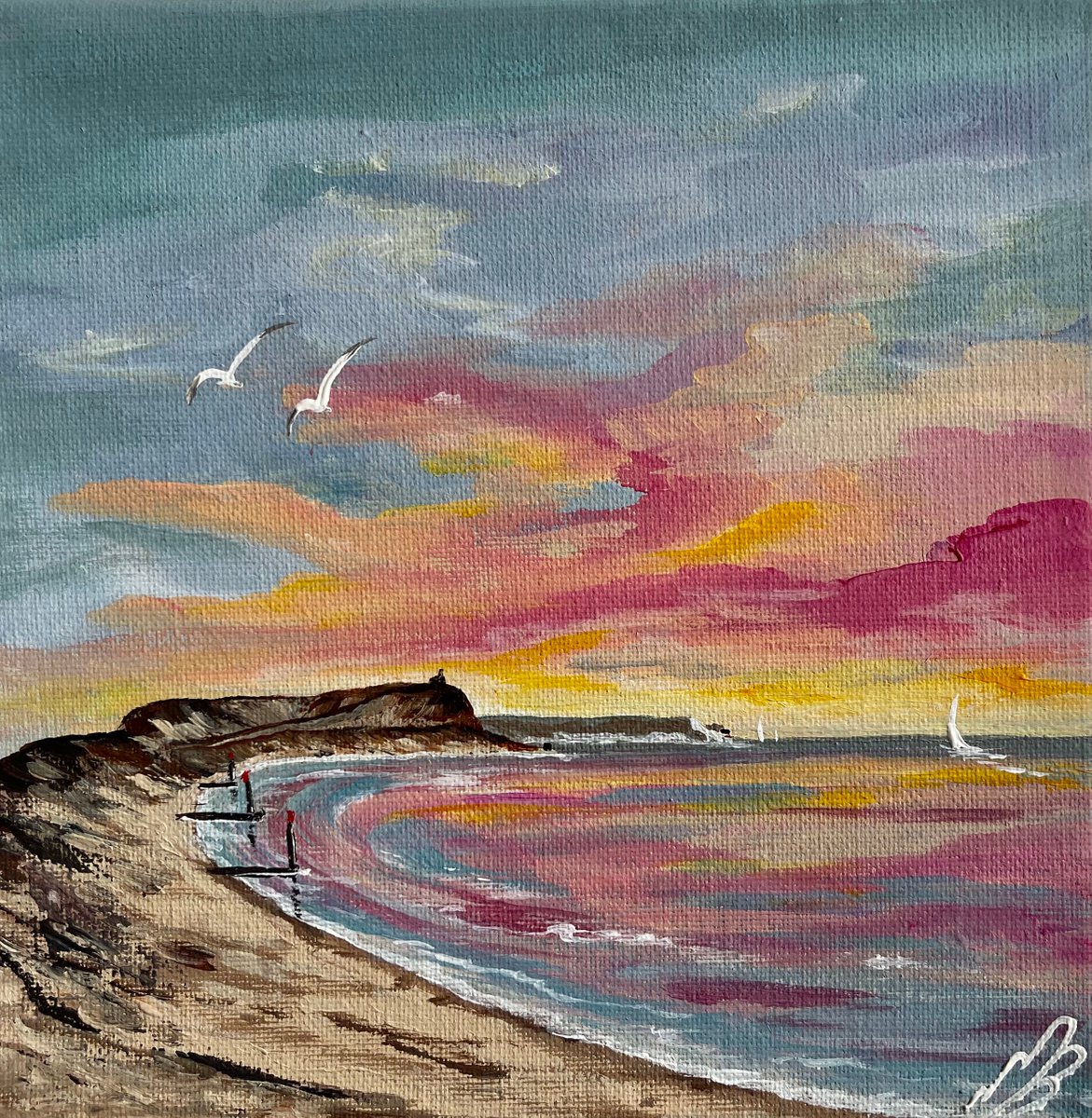 Colourful Sunrise over Hengistbury Head by Marja Brown