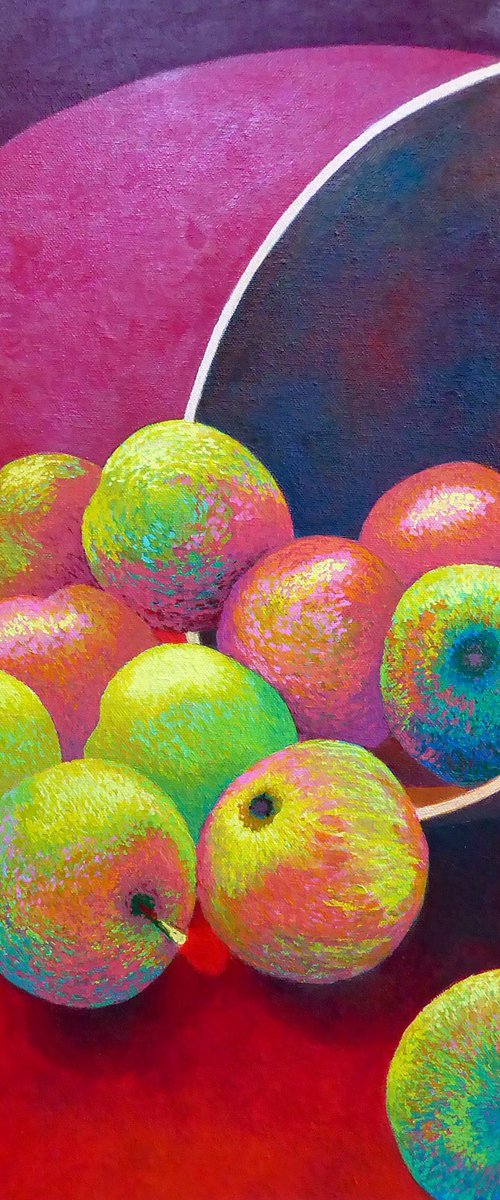 SPILLED BOWL OF APPLES ii by Stephen Conroy