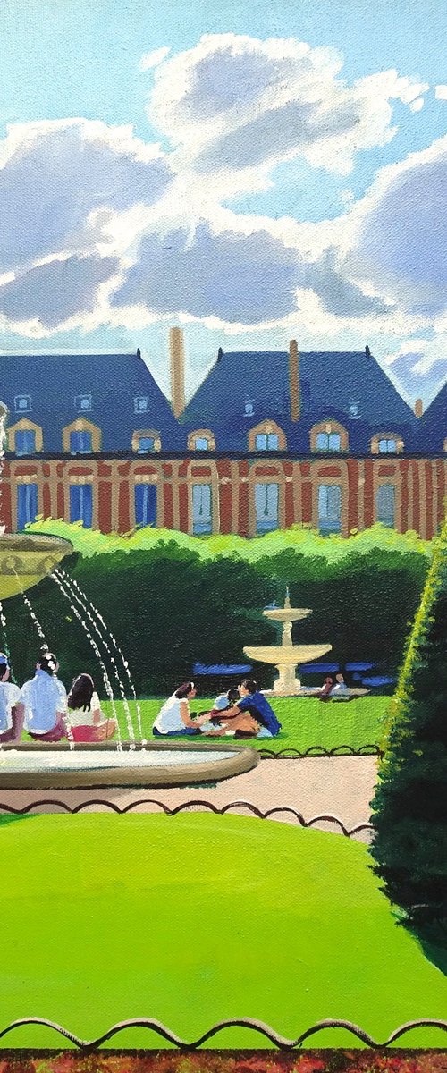 Soleil sur l'herbe, Place des Vosges Paris by Joseph Lynch