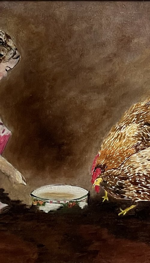 Child and chicken by Isabelle Lucas