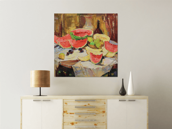 Still life with watermelon