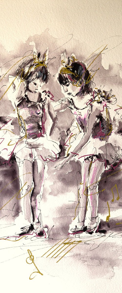 Two Little Ballerinas by Antigoni Tziora