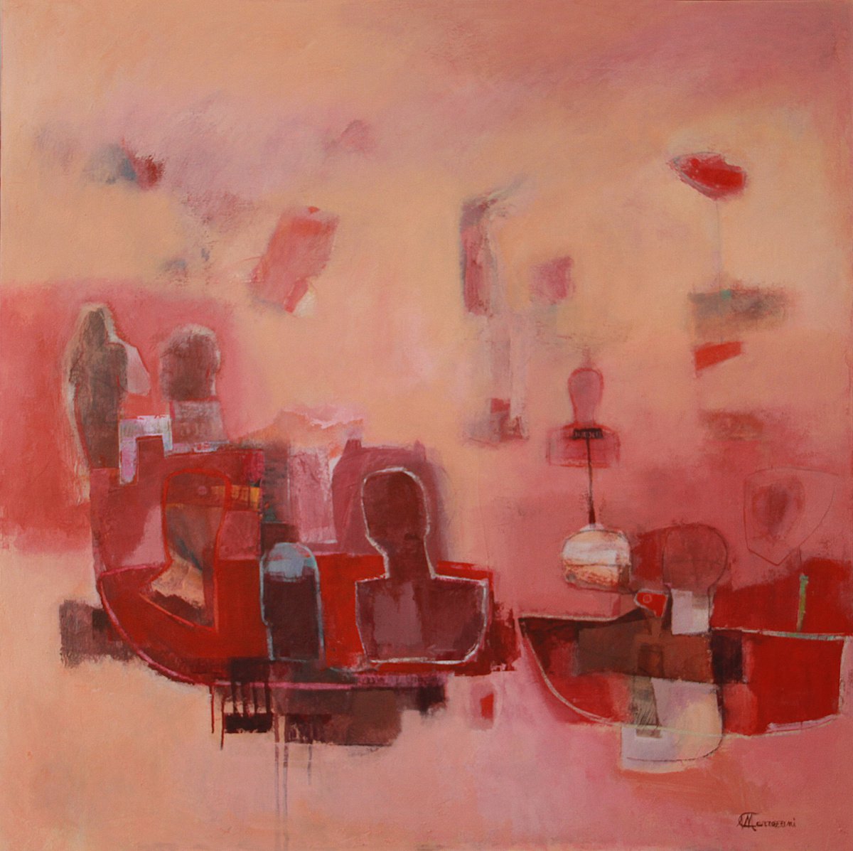 Expressive Painting , Barche Di Carta By Marcello Carrozzini, 39 X 39, Artwork For Sale On Artfinder