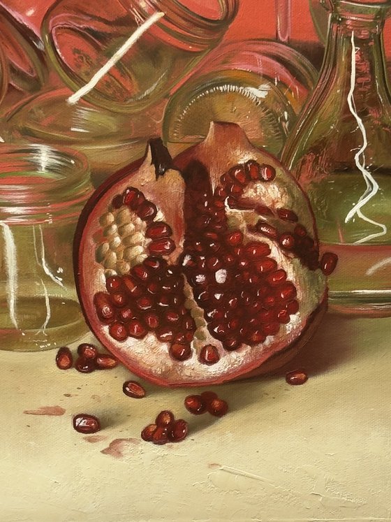 Juicy pomegranate. Still life