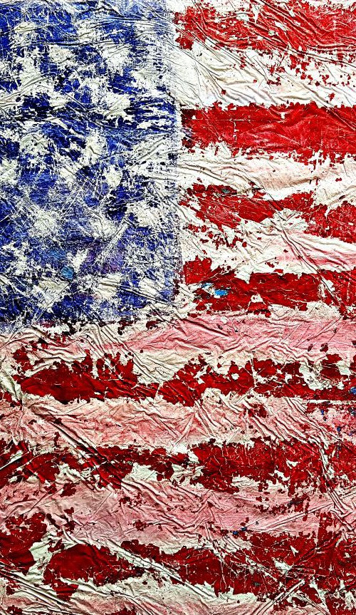 U.S.A. (n.250) - 95 x 69 x 2,50 cm - ready to hang - acrylic painting on stretched canvas by Alessio Mazzarulli