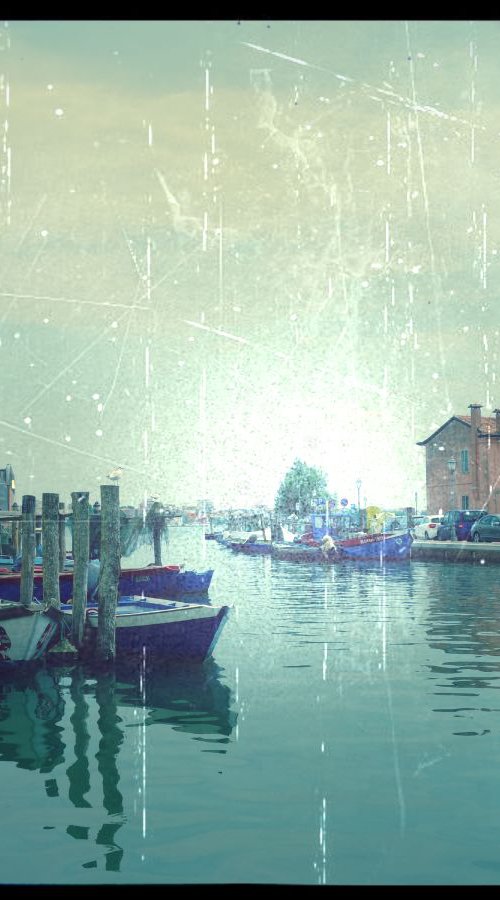 Venice sister town Chioggia in Italy - 60x80x4cm print on canvas 00836m1 READY to HANG by Kuebler