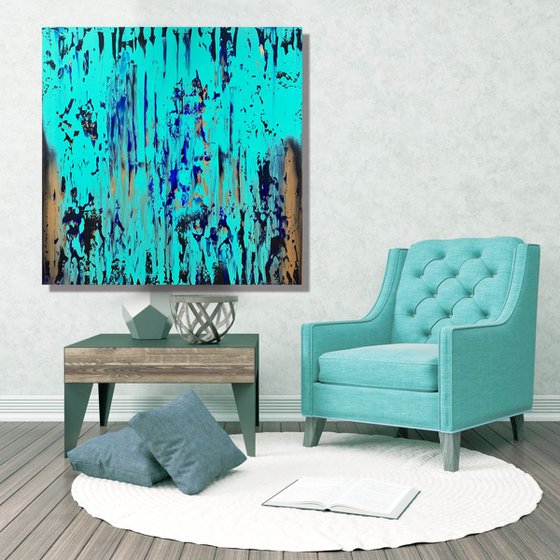 Golden Dream - XL LARGE,  ABSTRACT ART – EXPRESSIONS OF ENERGY AND LIGHT. READY TO HANG!