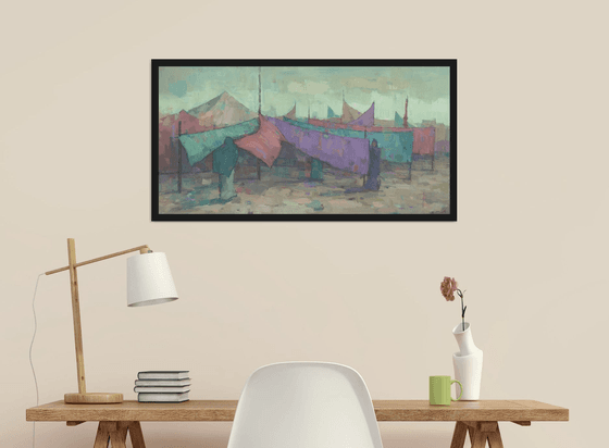 Drying Saris at Kumbh Mela