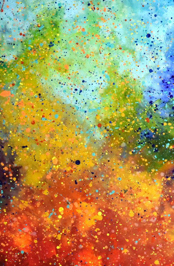Contrasts - Large Abstract Colorful Painting, Modern, Palette Knife Art