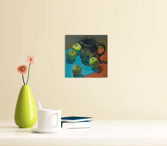 Kitchen Decor - Green, Red and Blue! - One of a kind artwork, Home decor