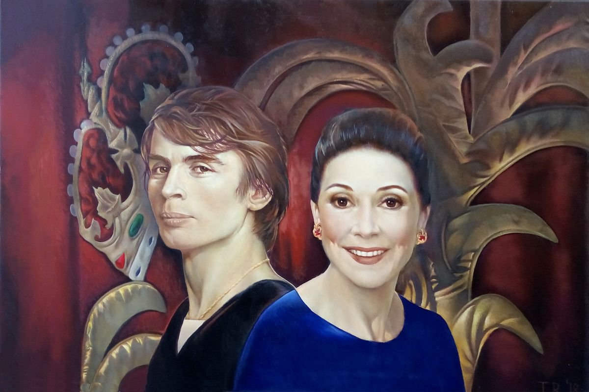 Photorealistic Oil Painting , Two Legends / Rudy & Margot. By Tatiana Rezvaya, 50 X 34, Artwork For Sale On Artfinder
