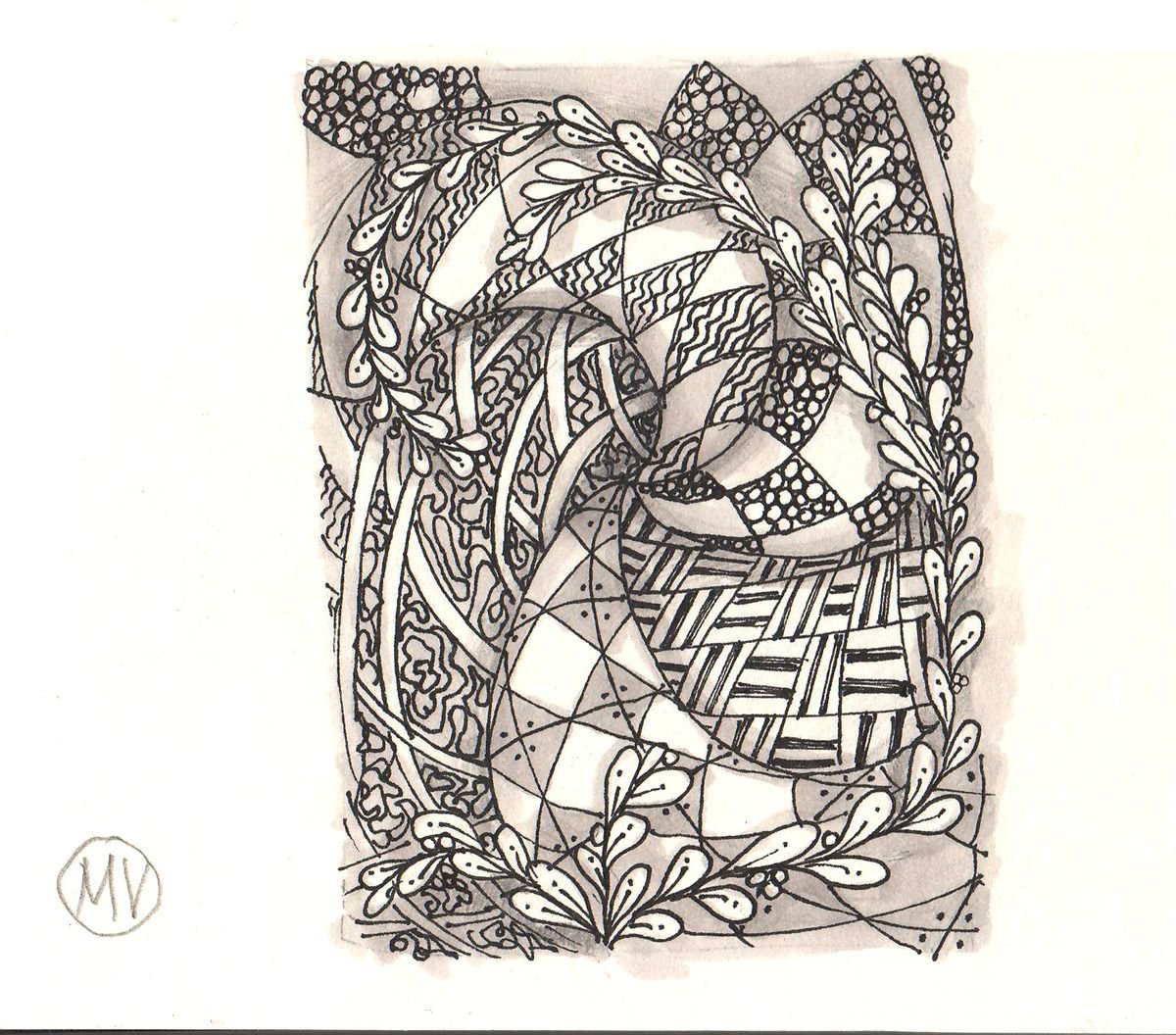 Zentangle #4 grafic artwork. - Original drawing. Drawing by Mag 