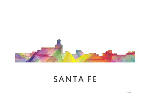 Santa Fe New Mexico Skyline WB1 by Marlene Watson
