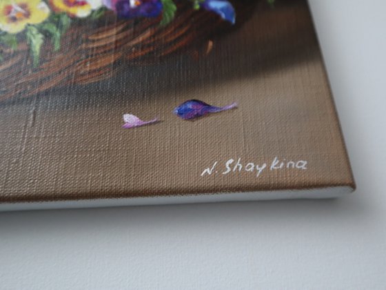 Pansy Flowers with Butterfly