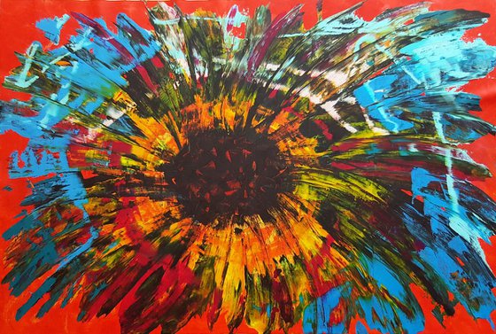 Before you wake up - XXL floral abstract painting