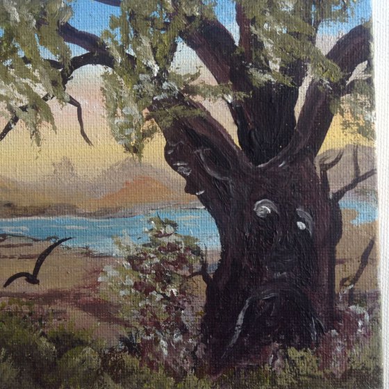 Tree spirits on a mini canvas