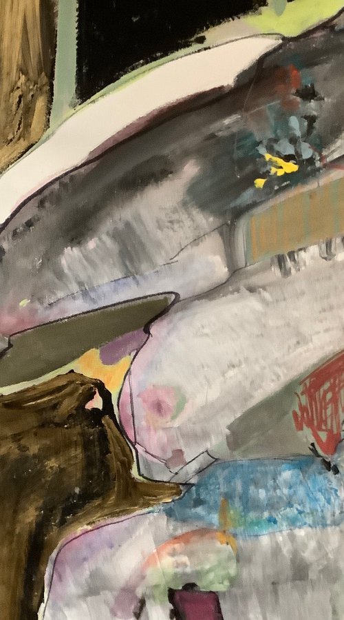 Thinking sitting alone . Moving forward by Caroline Lazzarini