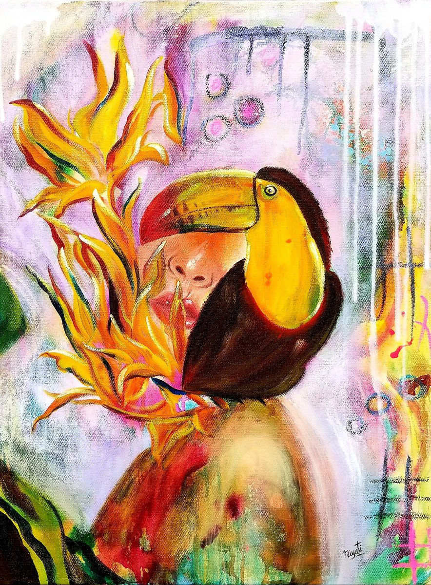 Impressionistic Portrait Oil Painting By Niyati Jiwani, 18 X 24", Radiant, Original Artwork