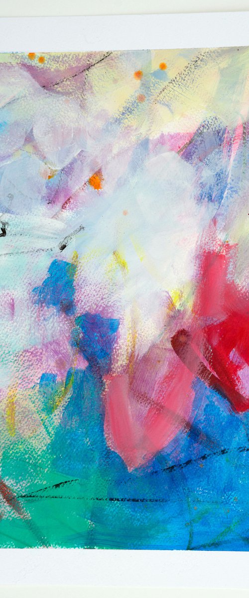 Stay Soft 12x16" Soft Abstract Expressionist Floral on Paper by Kerri McCabe