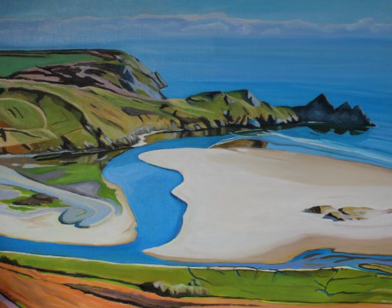 Overlooking Three Cliffs Bay (Gower)