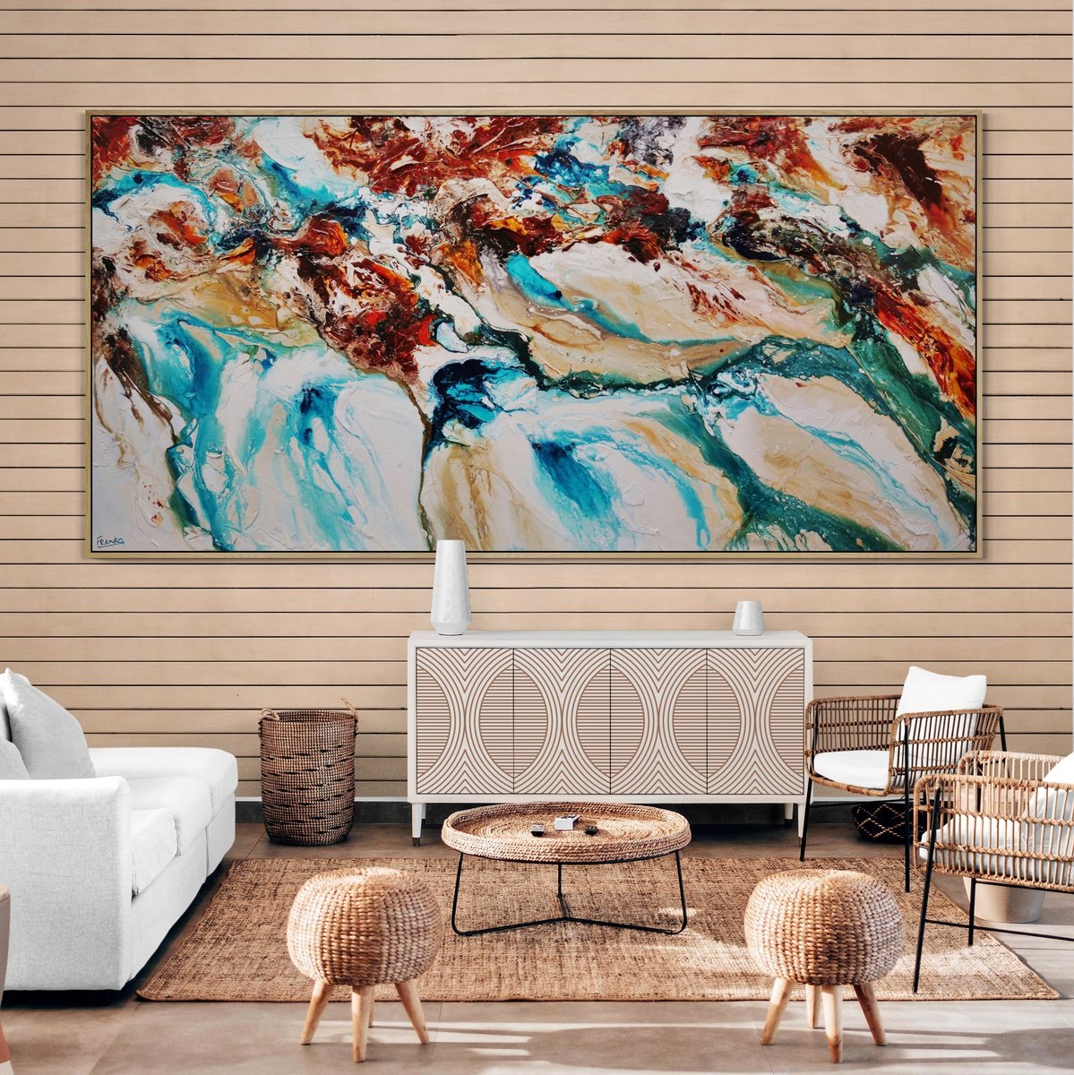 Southern Rock 240cm x 120cm Textured Abstract Art by Franko