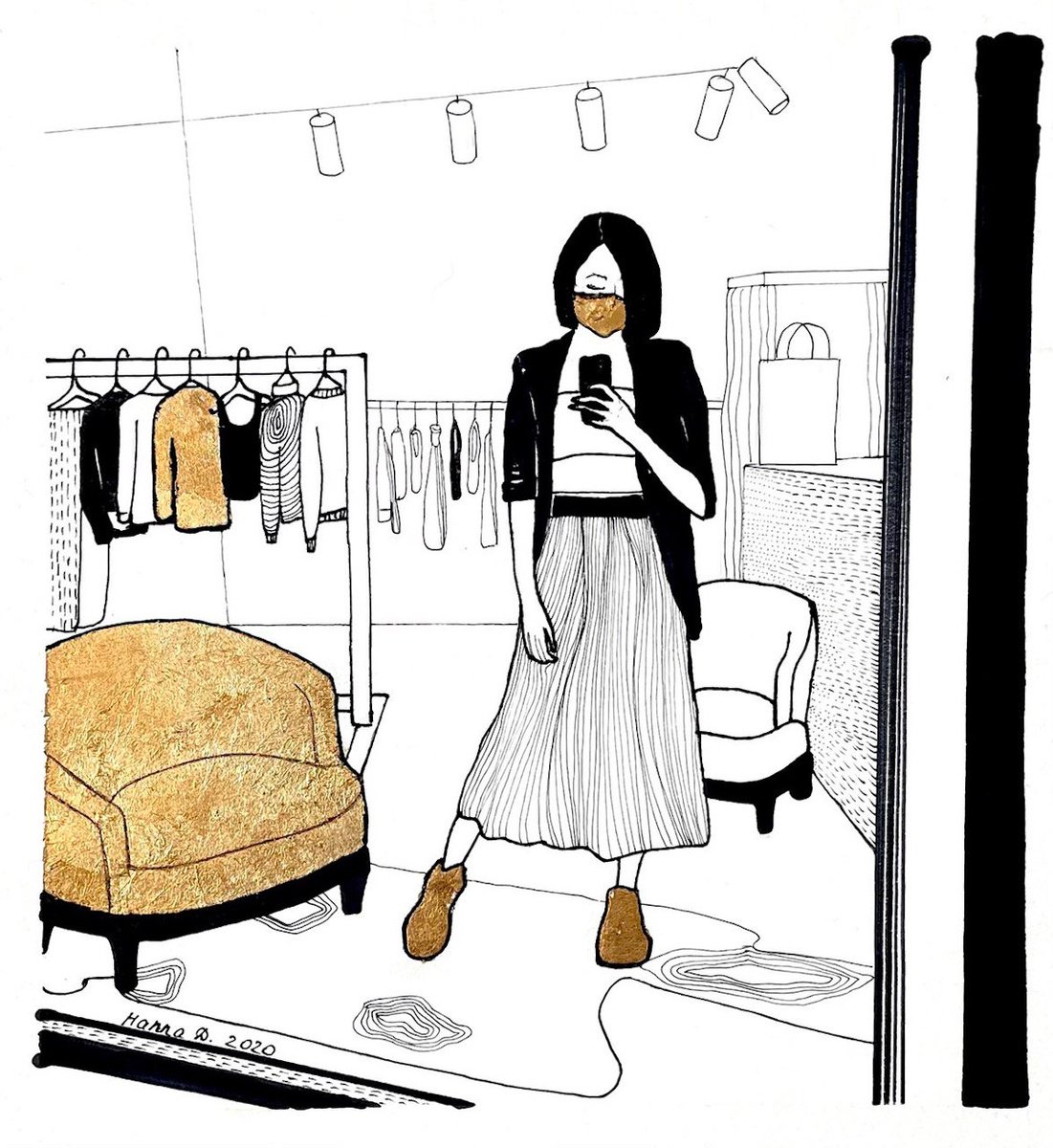 Woman in fashion room by Hanna Denysenko