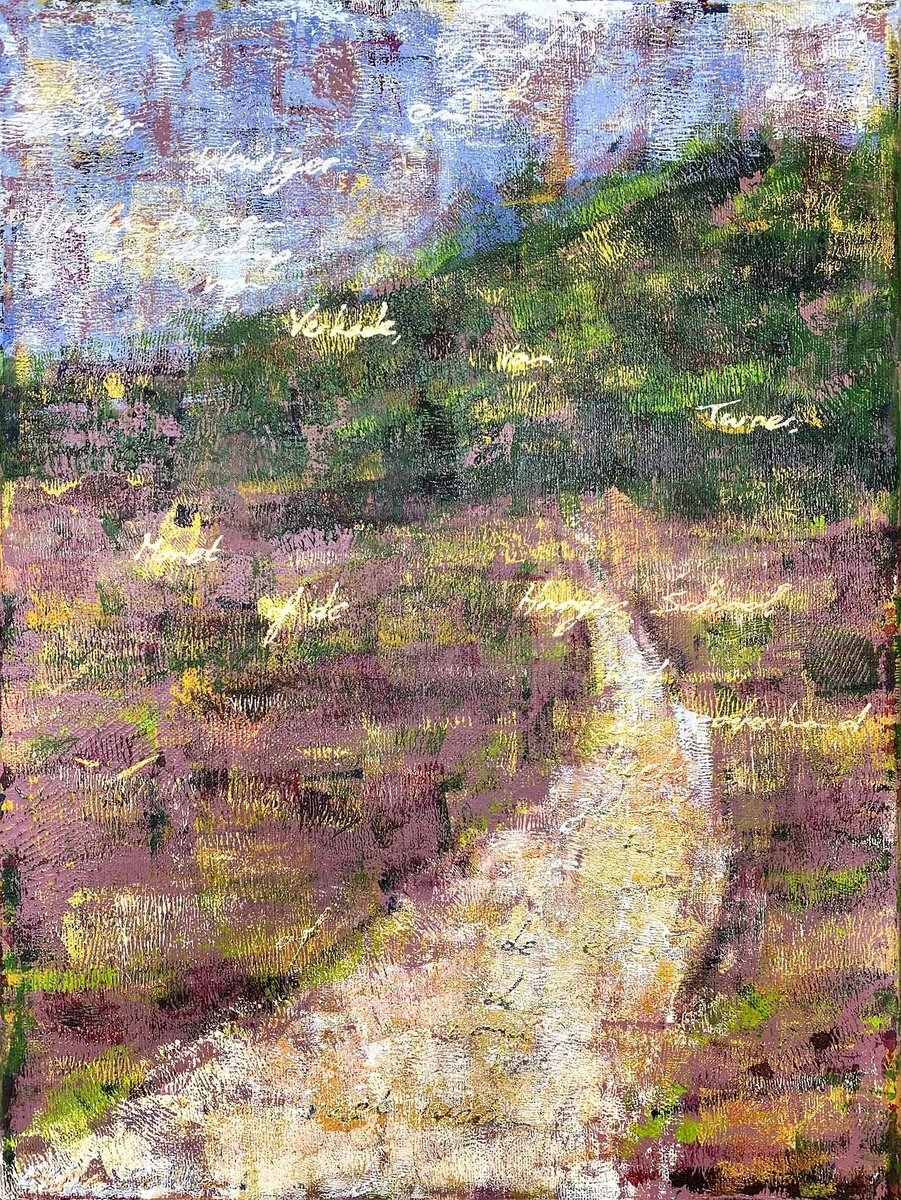 Impressionistic Landscape Acrylic Painting By Elise Eekhout, 13 X 17, Escaped Land 14, Original Artwork