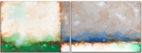 abstract patina (2 artworks 80 x 60 cm each) Dee Brown Artworks