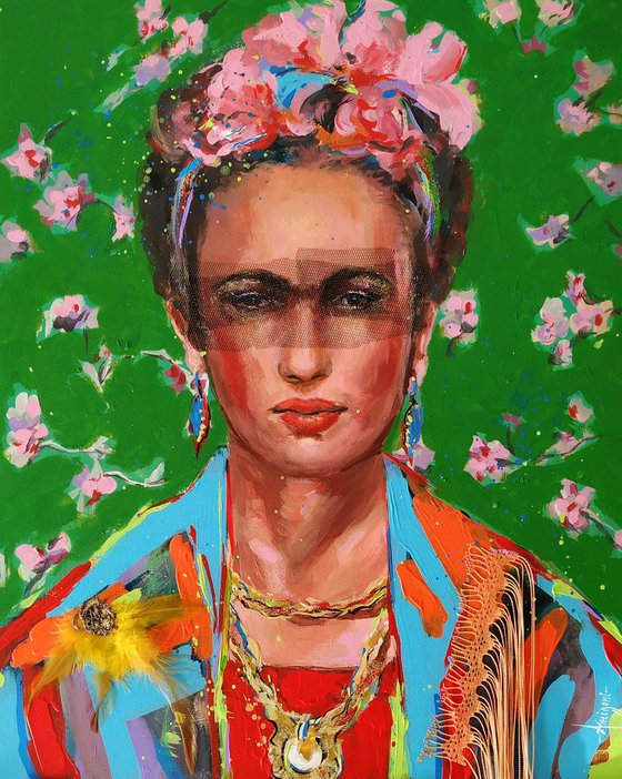 Frida Kahlo-  Painting on wood