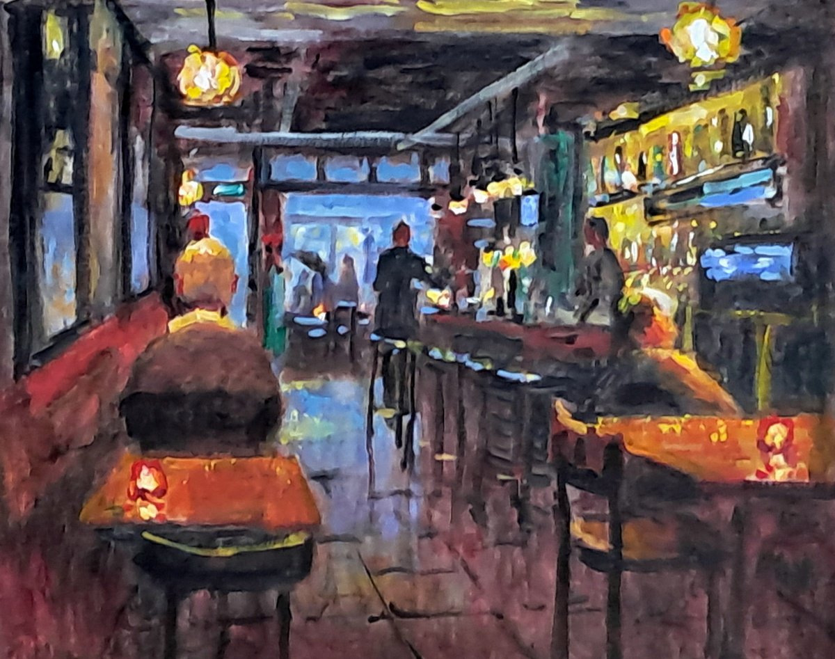  Lonely Drinkers By Dimitris Voyiazoglou, 20 X 17, Artwork For Sale On Artfinder