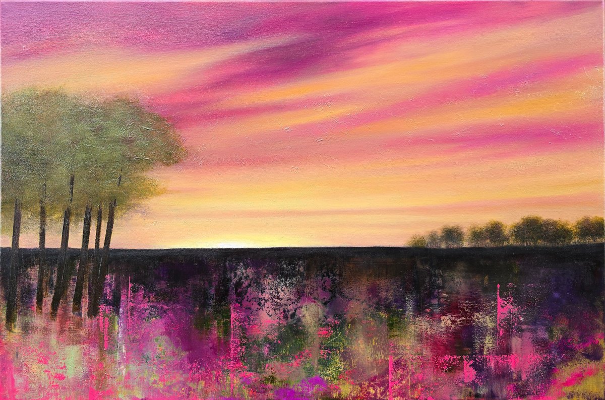 Impressionistic Landscape Oil Painting By Faith Patterson, 36 X 24, Welcome The Light, Original Artwork