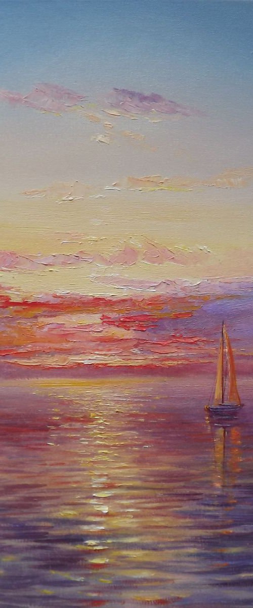 Boat in Sunset by Evald