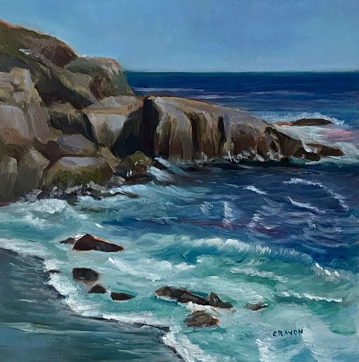 Where The Sea Breaks By Dennis Crayon, 10 X 10, Artwork For Sale On Artfinder