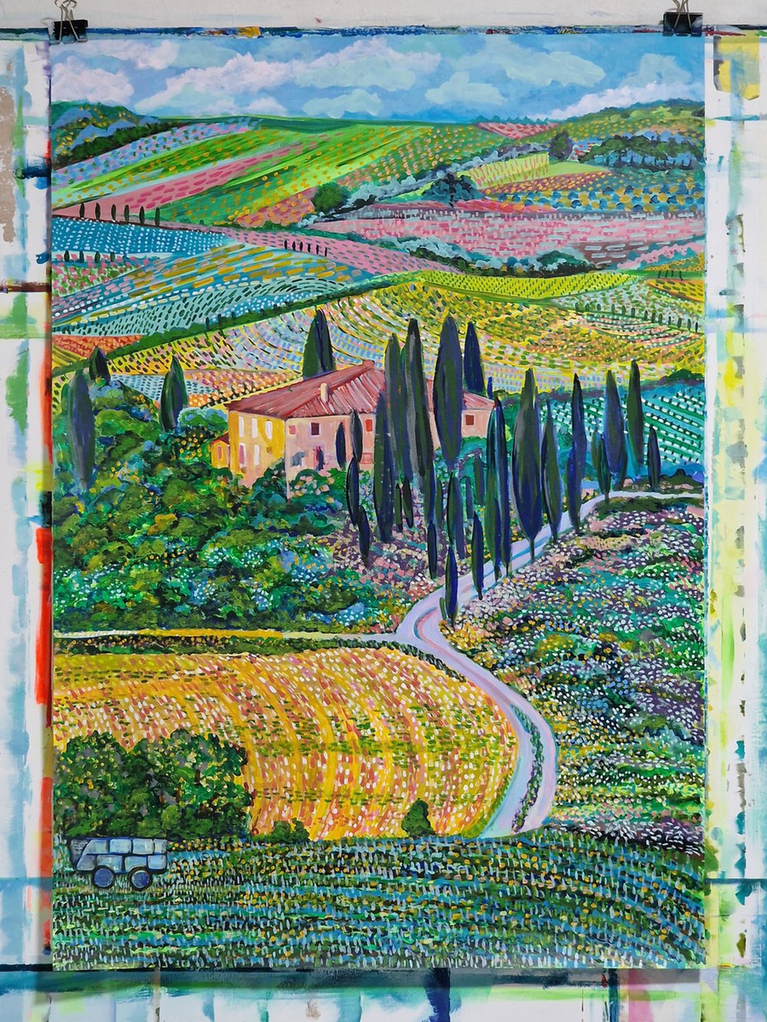 Original Acrylic Painting - Tuscany Landscape by Alexandra Djokic