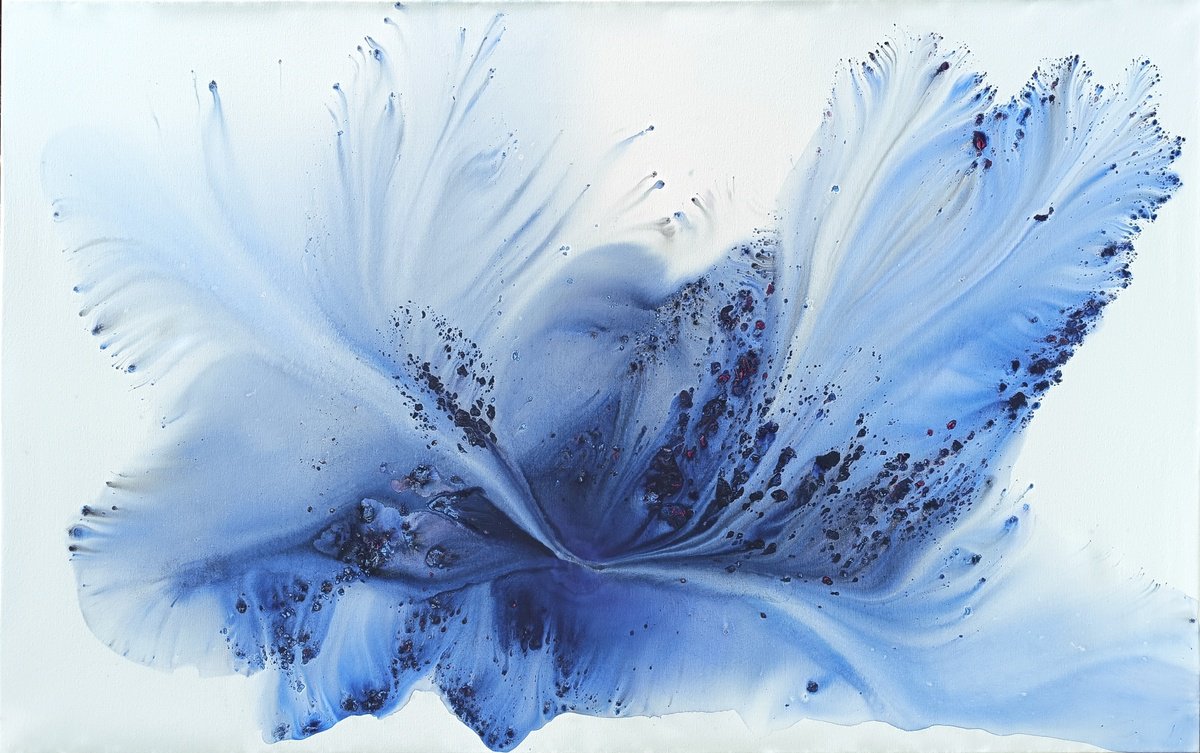 Abstract Landscape Acrylic Painting By Muriel Napoli, 63 X 39", Nature 347, Original Artwork