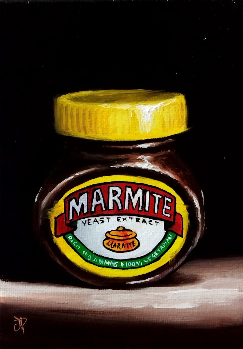 Marmite framed still life Oil painting by Jane Palmer Art | Artfinder