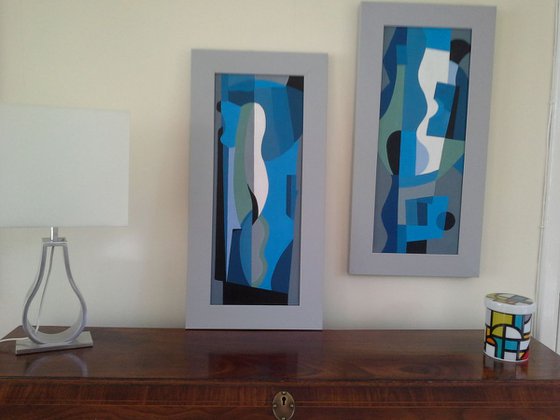 Blue Interlude 1 and 2 (two paintings)