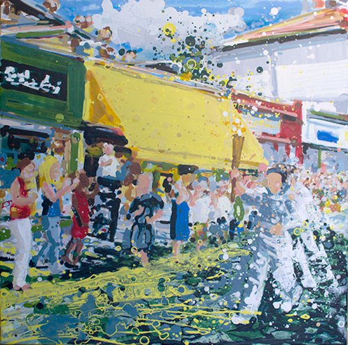 Olympic Torch in Church Road by Angelique Hartigan