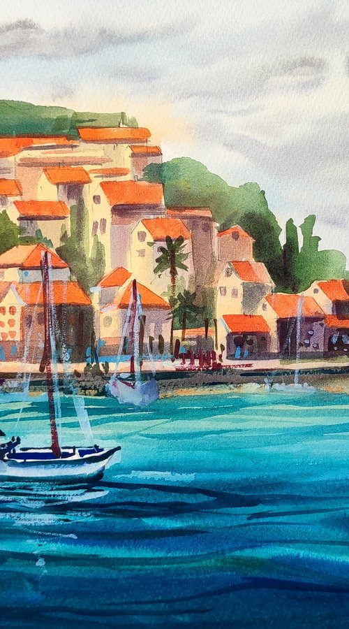 Korcula. Original artwork by Nadiia Dubei