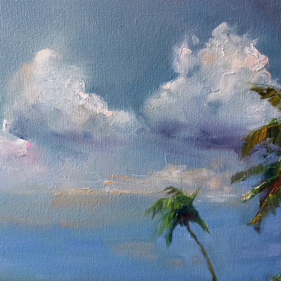 Tropical Island Under Blue Sky