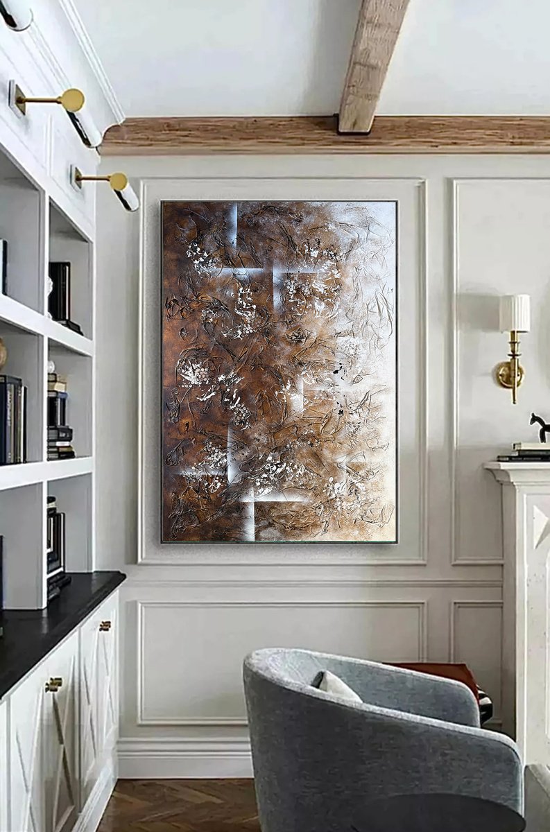Textured, Golden, Brown Buds In The Bronze By Tatiana Malinovscaia, 43 X 28, Artwork For Sale On Artfinder